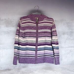 Vintage Tiara Striped Purple Women's Sweater Size S